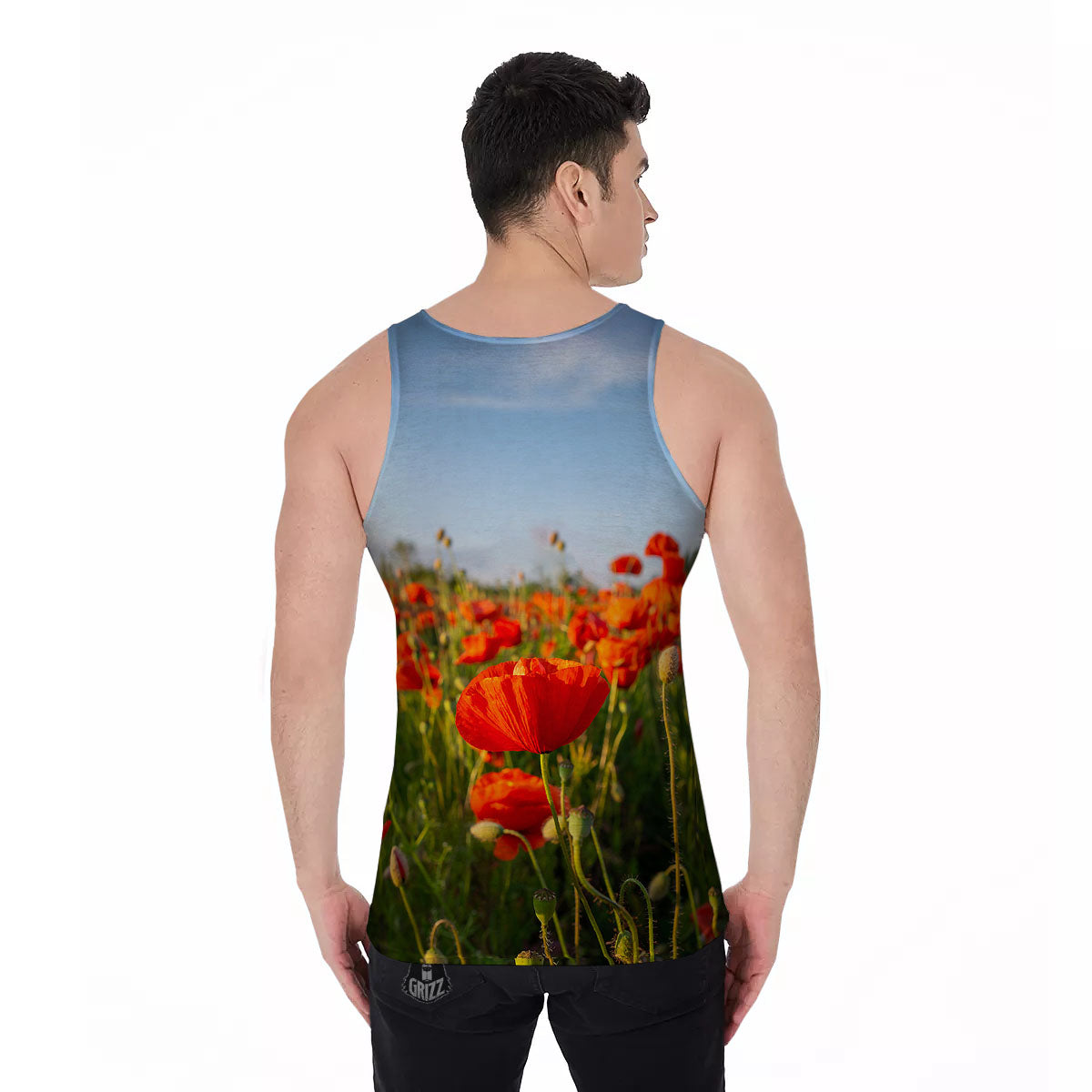 Remembrance Poppy Day Print Men's Tank Top-grizzshop