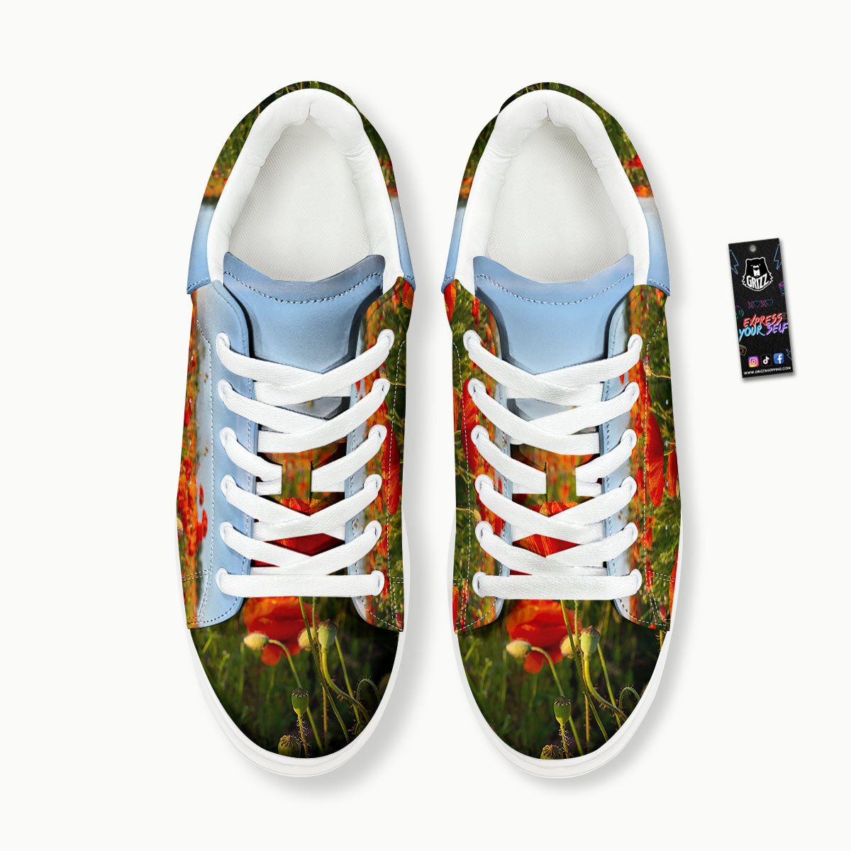 Remembrance Poppy Day Print Platform Shoes-grizzshop