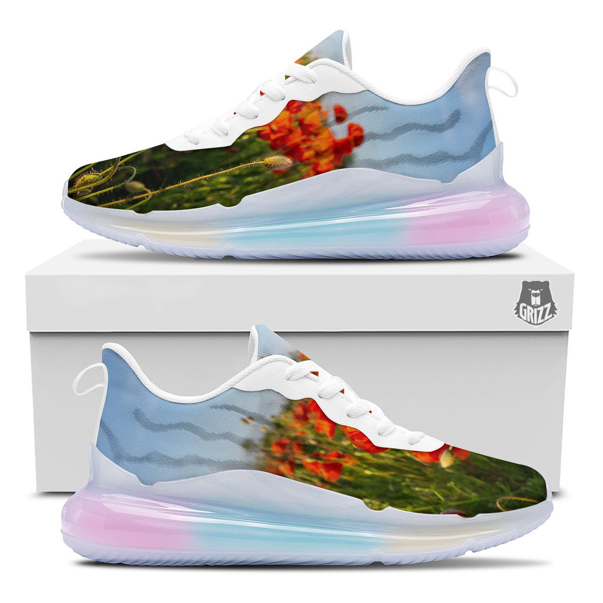 Remembrance Poppy Day Print Running Sneakers-grizzshop