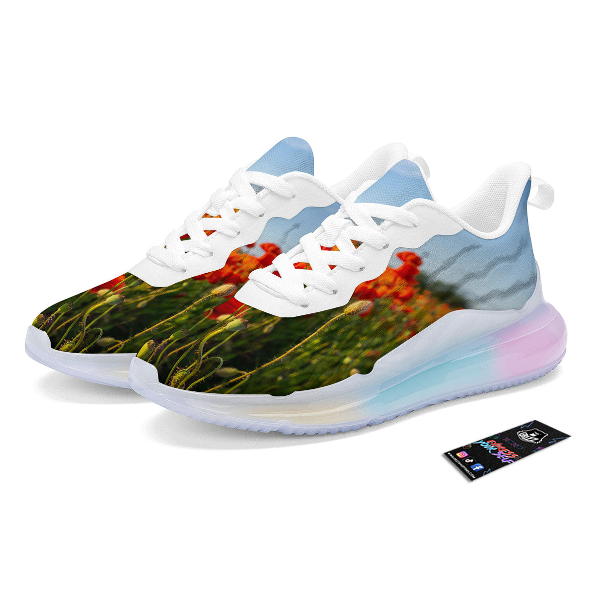 Remembrance Poppy Day Print Running Sneakers-grizzshop