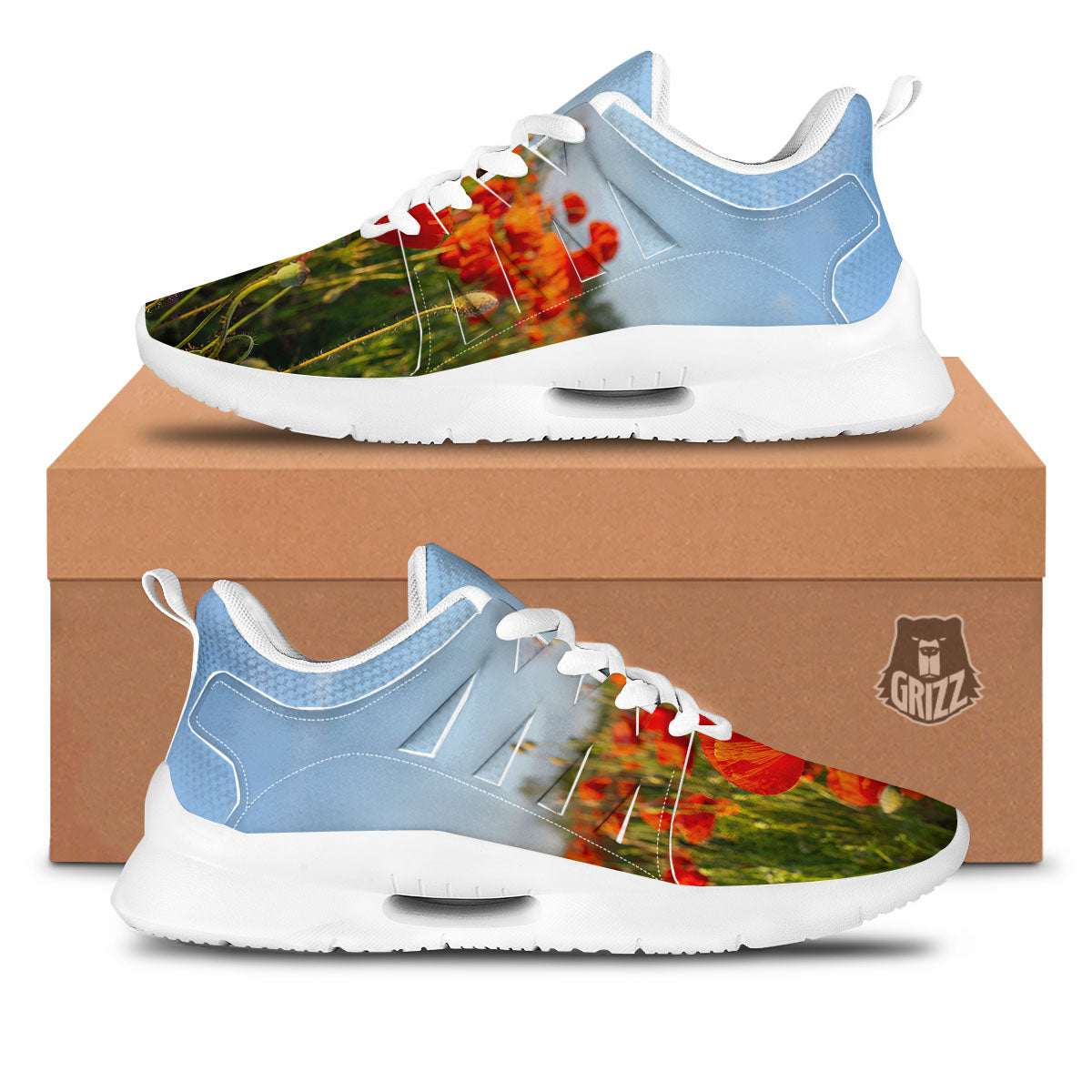 Remembrance Poppy Day Print Tennis Shoes-grizzshop