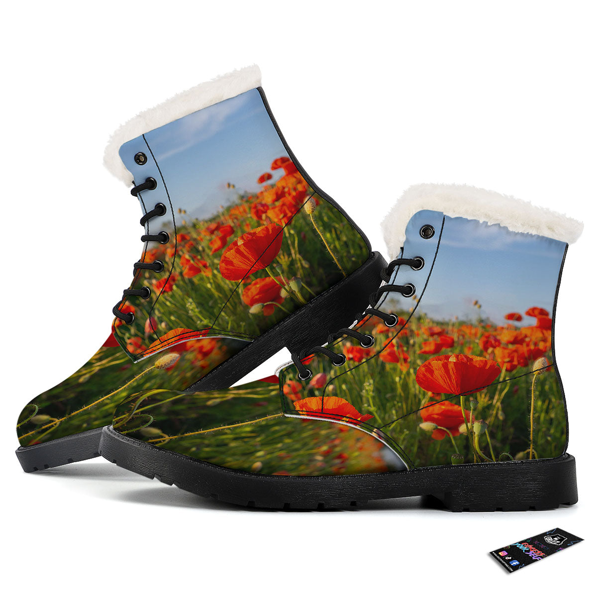 Remembrance Poppy Day Print Winter Boots-grizzshop