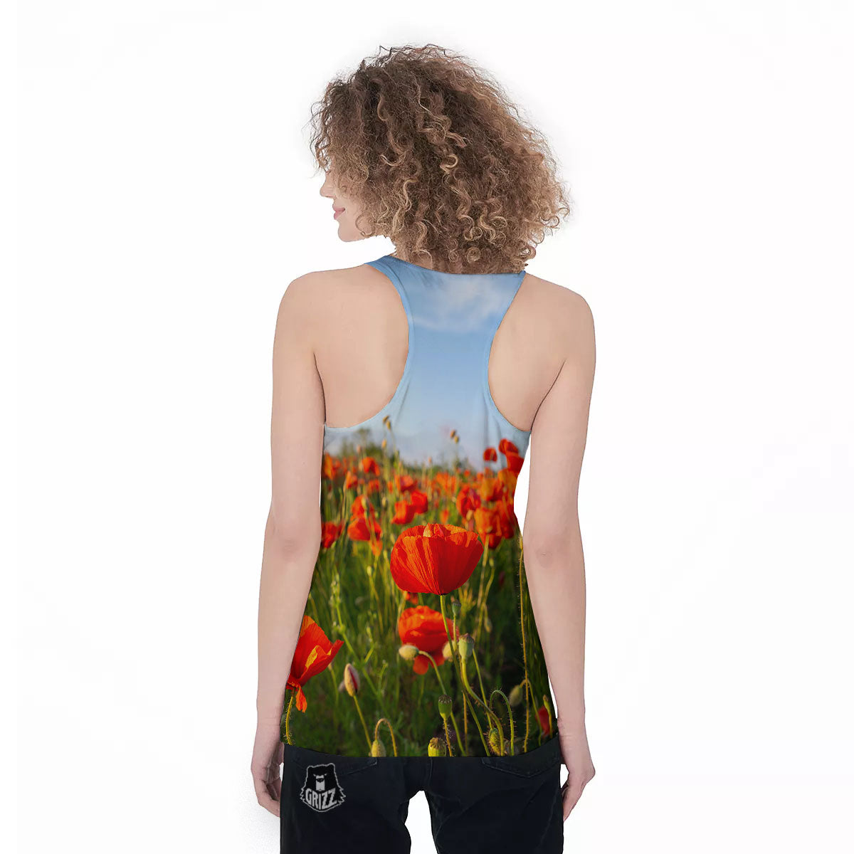 Remembrance Poppy Day Print Women's Racerback Tank Top-grizzshop