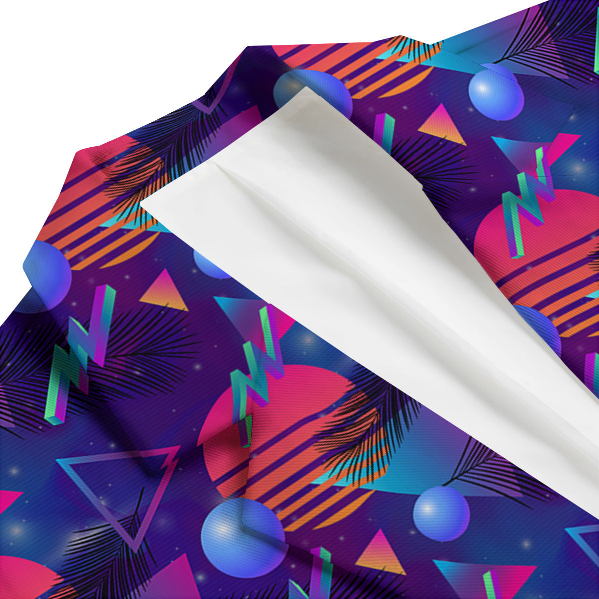 Retro Futuristic Neon Theme Print Pattern Men's Blazer-grizzshop