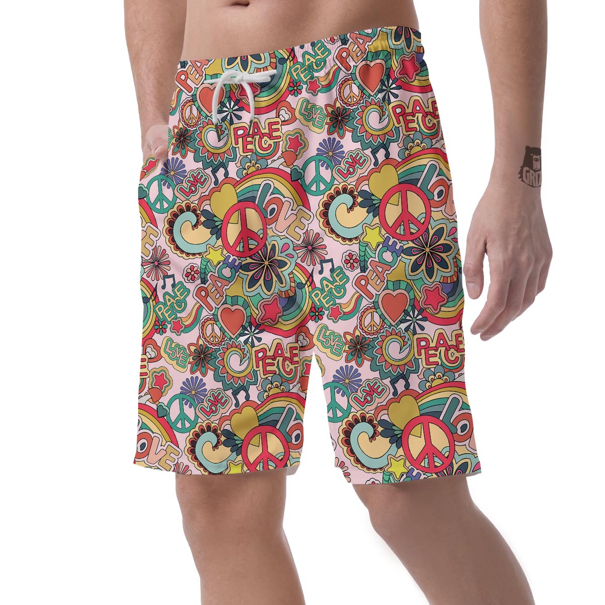 Retro Hippie Men's Shorts-grizzshop
