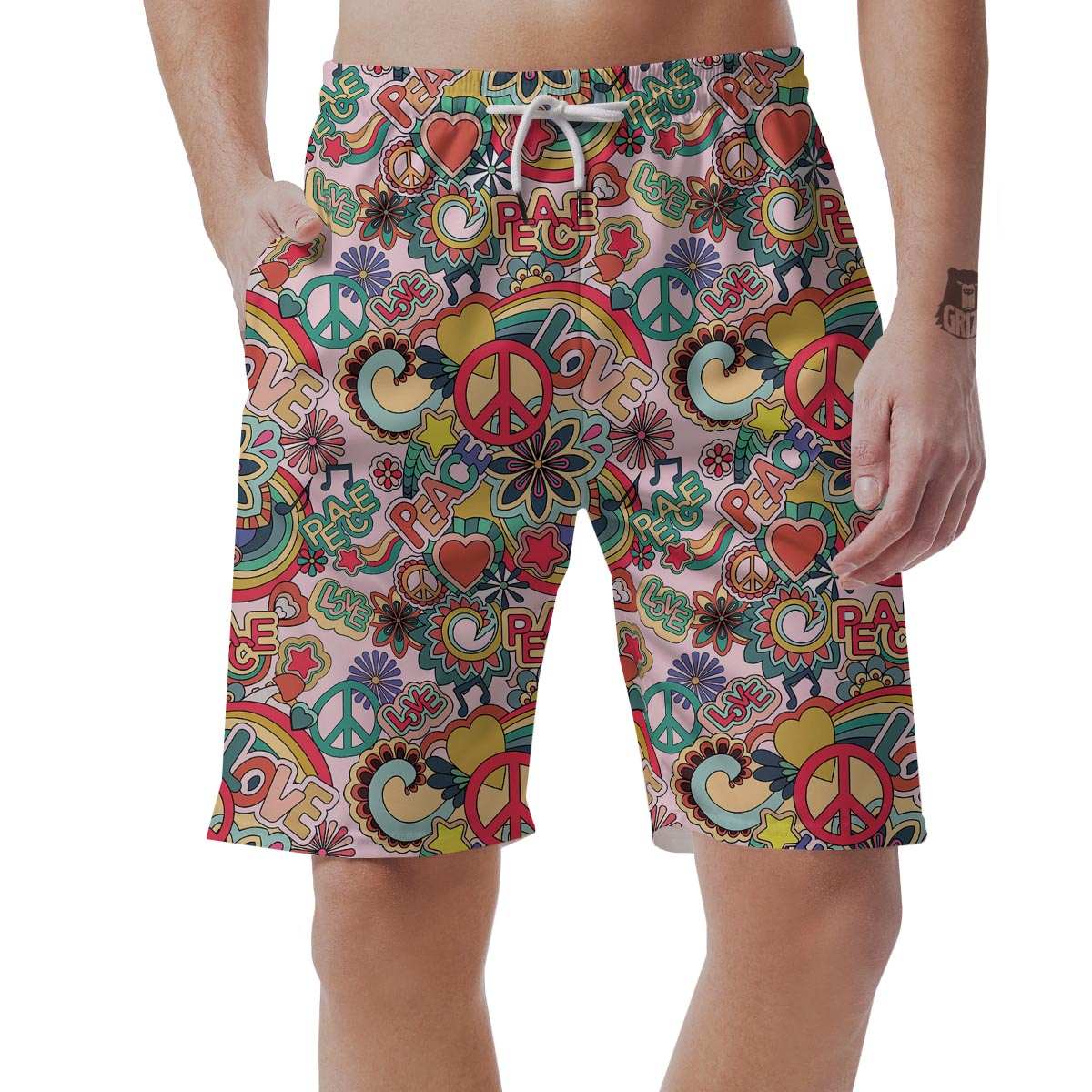 Retro Hippie Men's Shorts-grizzshop