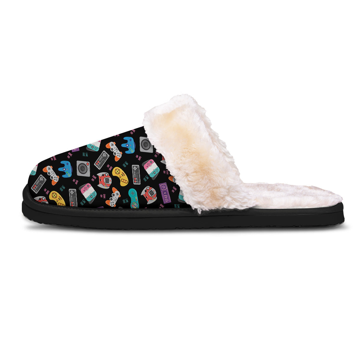 Retro Video Game Controller Print Pattern Slippers-grizzshop