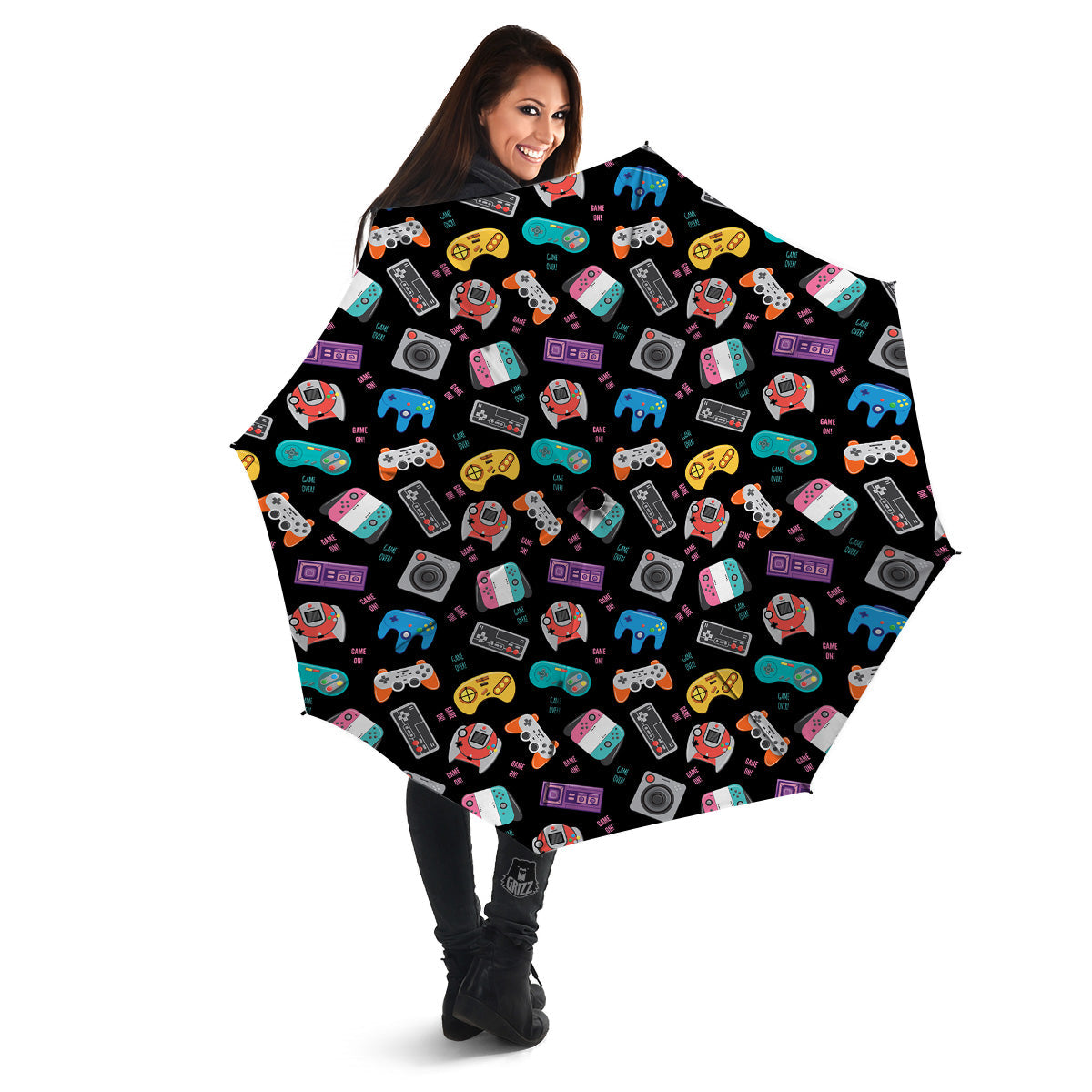 Retro Video Game Controller Print Pattern Umbrella-grizzshop