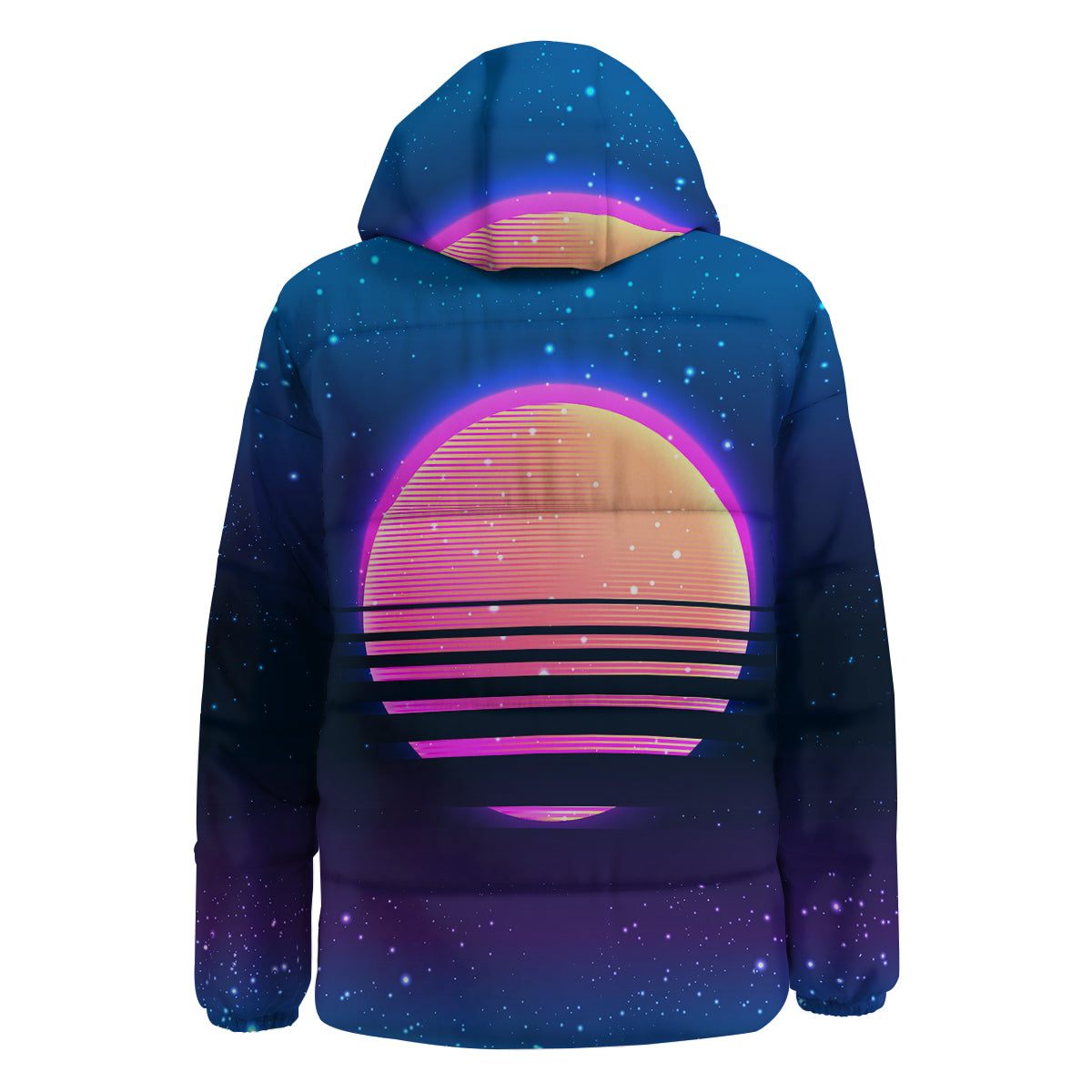 Retro Vintage Sun Print Down Jacket-grizzshop