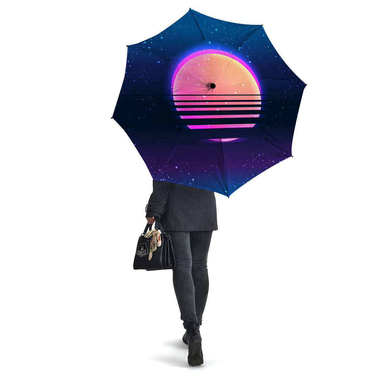 Retro Vintage Sun Print Umbrella-grizzshop