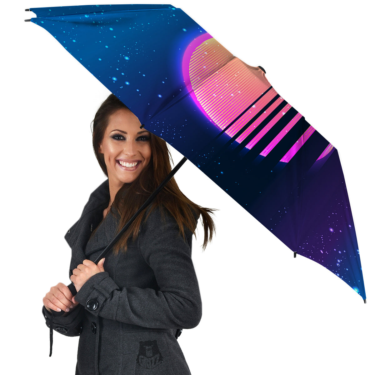 Retro Vintage Sun Print Umbrella-grizzshop