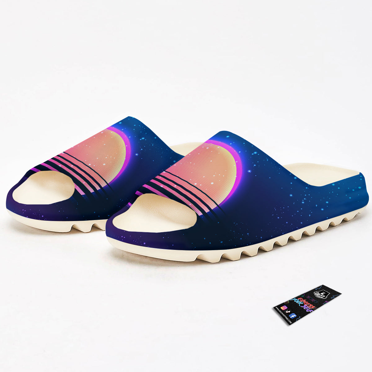 Retro Vintage Sun Print Sandals-grizzshop