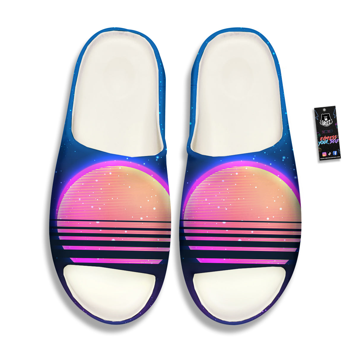 Retro Vintage Sun Print Sandals-grizzshop