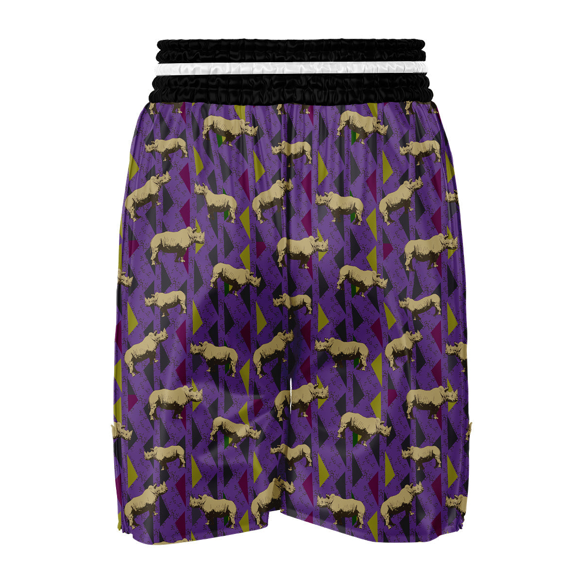 Rhino Hand Drawn Vintage Print Pattern Boxing Shorts-grizzshop