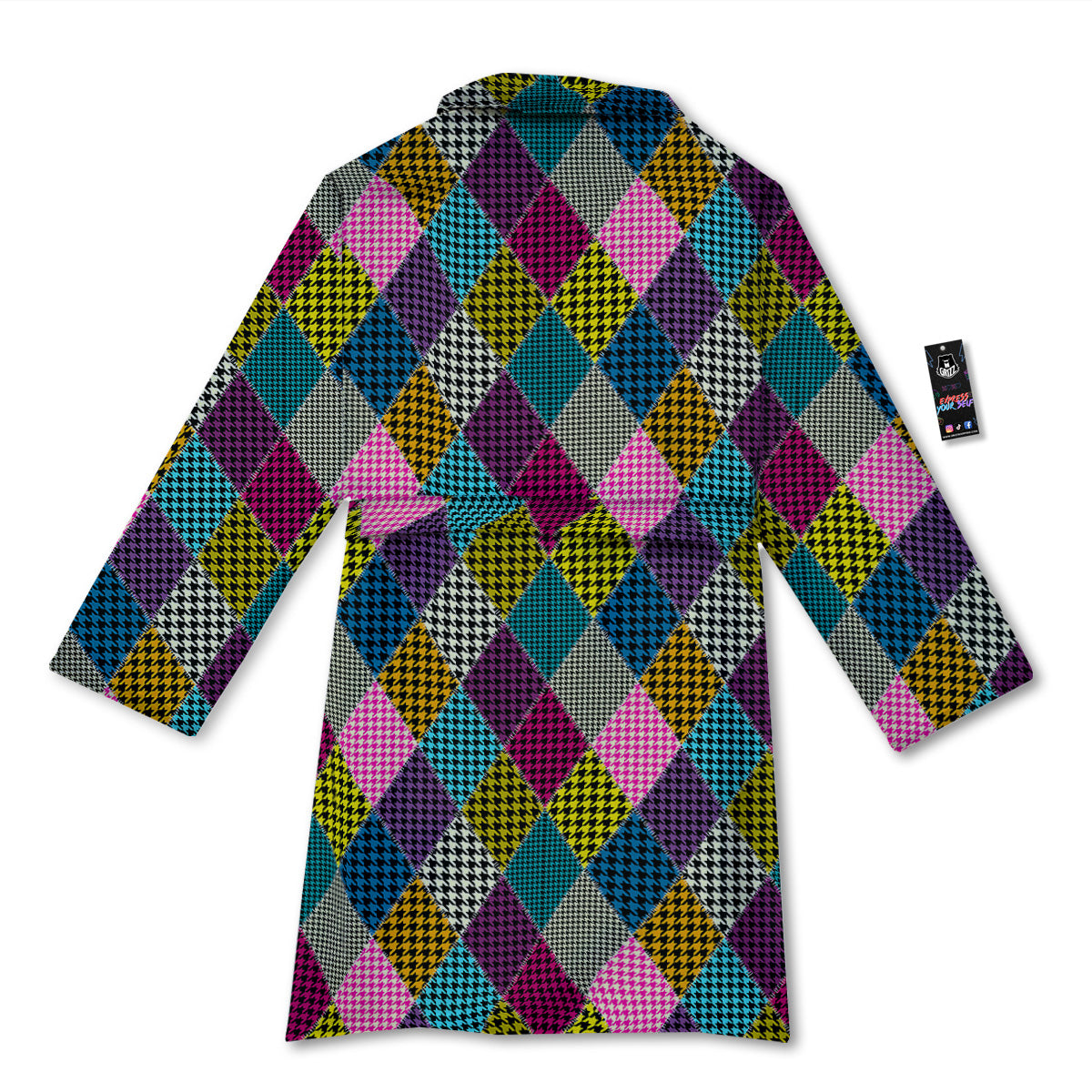 Rhombuses Houndstooth Colorful Print Pattern Bathrobe-grizzshop