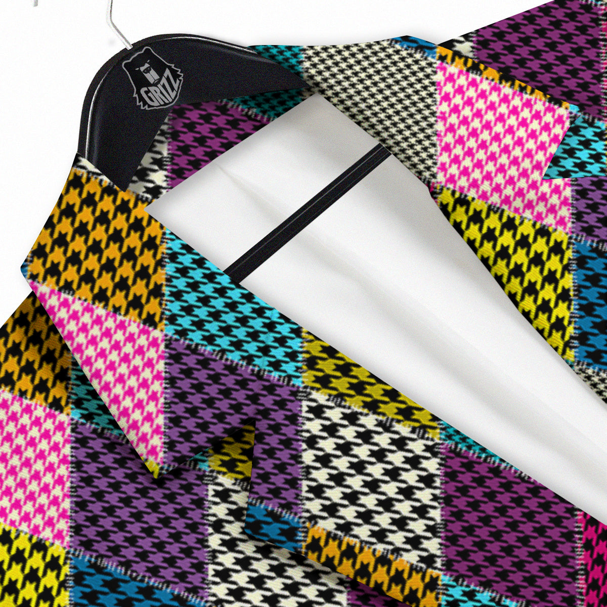 Rhombuses Houndstooth Colorful Print Pattern Men's Sport Coat-grizzshop