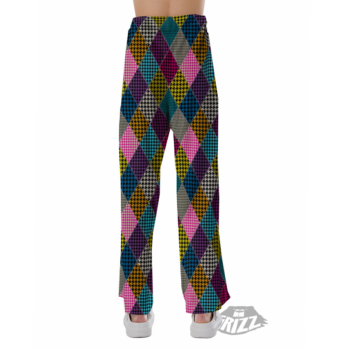 Rhombuses Houndstooth Colorful Print Pattern Pajama Pants-grizzshop