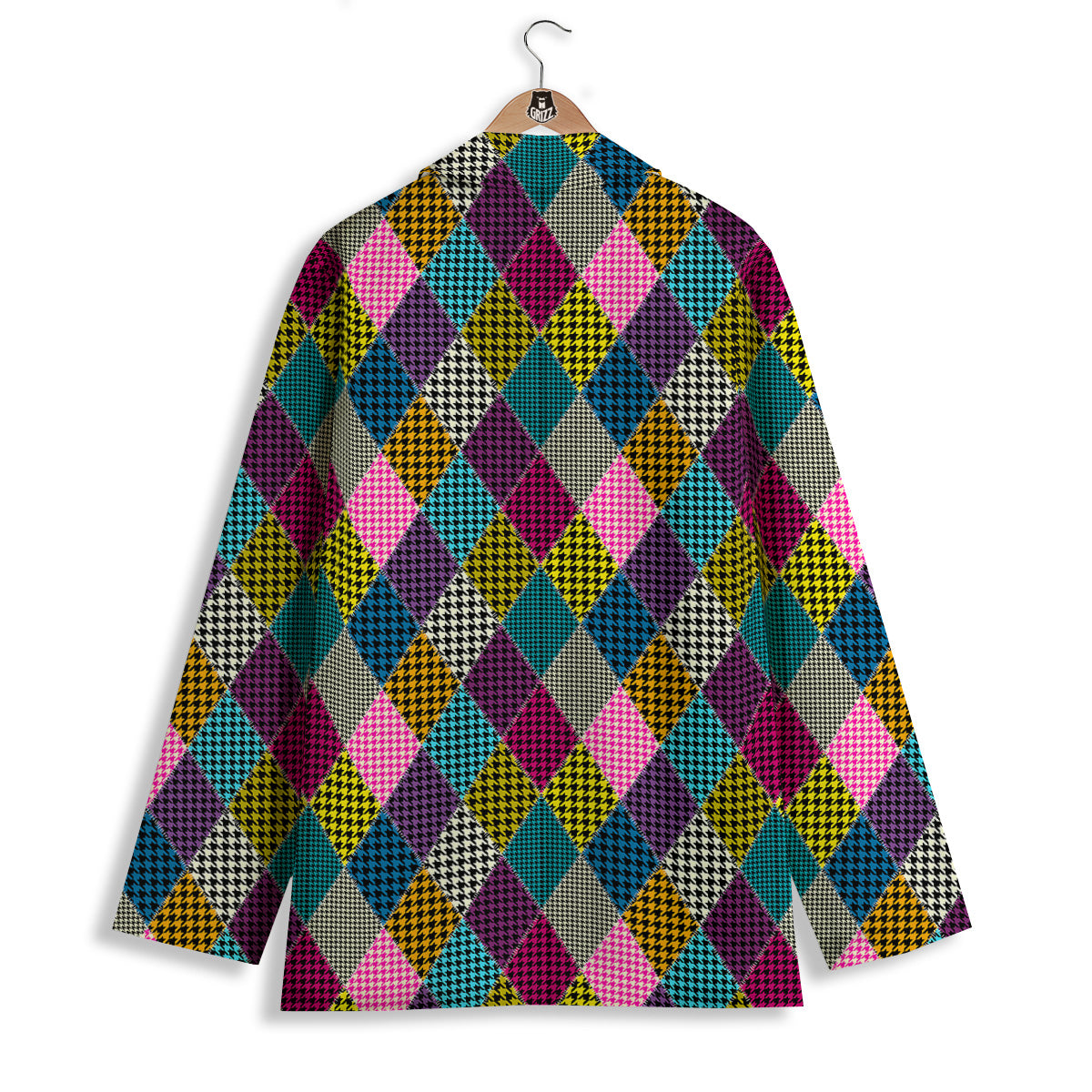 Rhombuses Houndstooth Colorful Print Pattern Women's Blazer-grizzshop