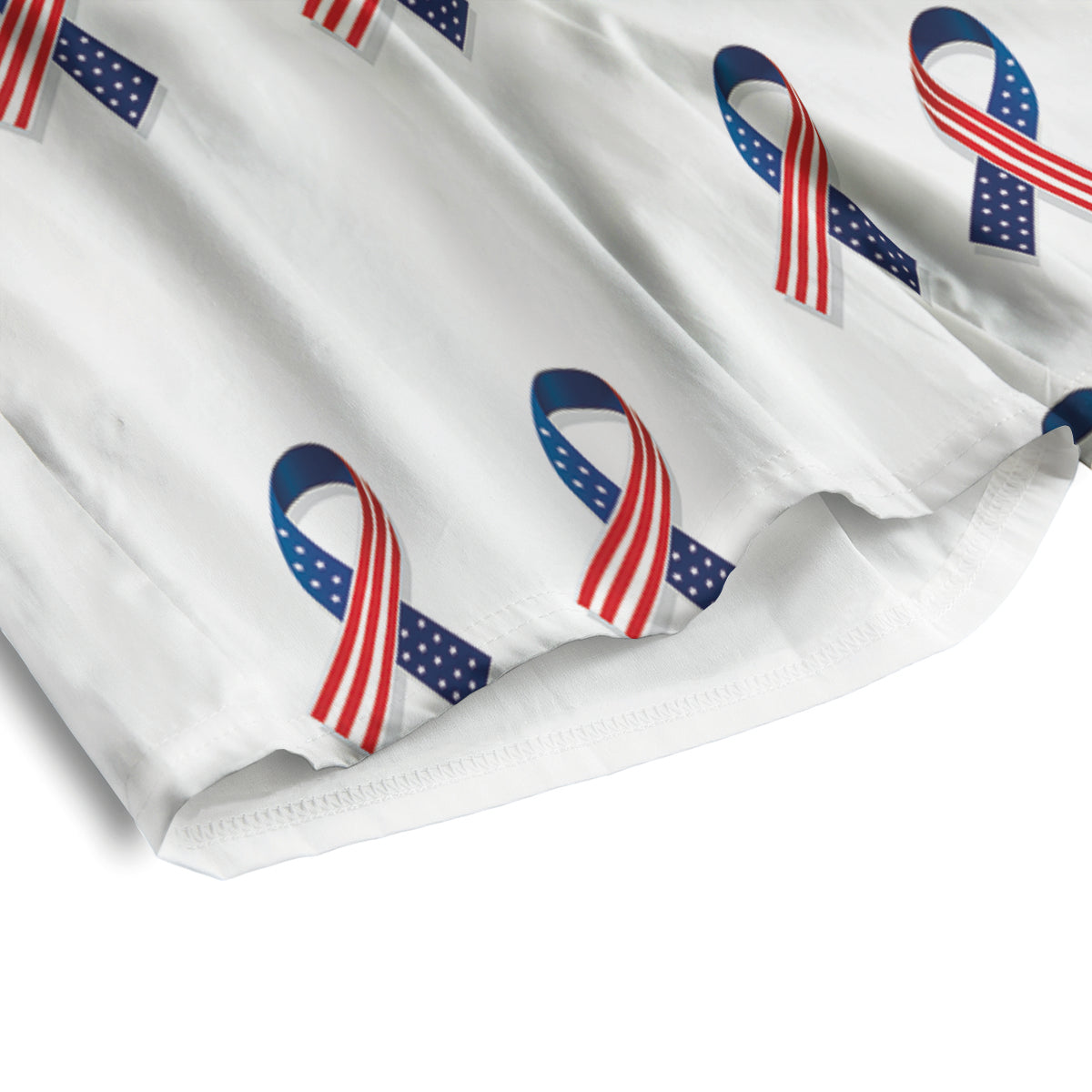 Ribbon American Flag Print Pattern Men's Athletic Shorts