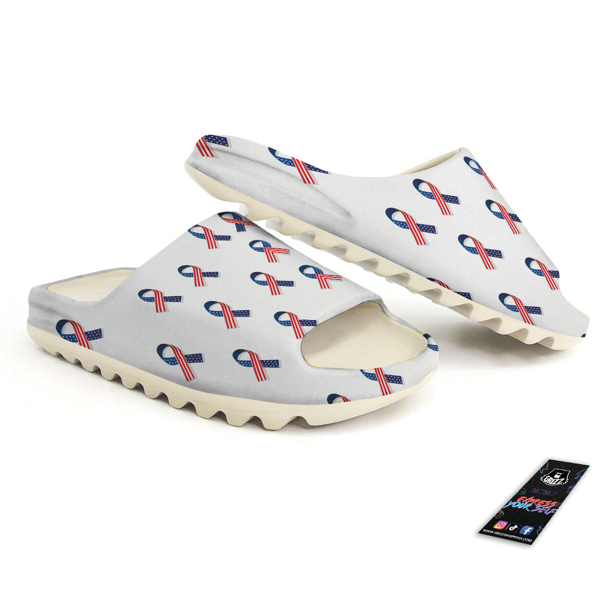 Ribbon American Flag Print Pattern Sandals-grizzshop