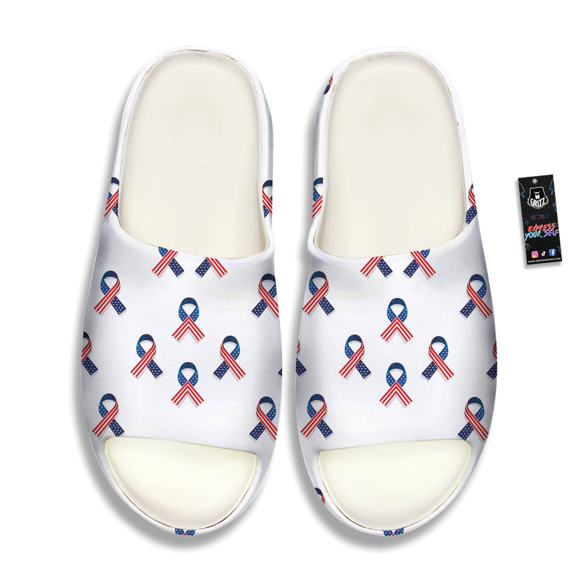Ribbon American Flag Print Pattern Sandals-grizzshop
