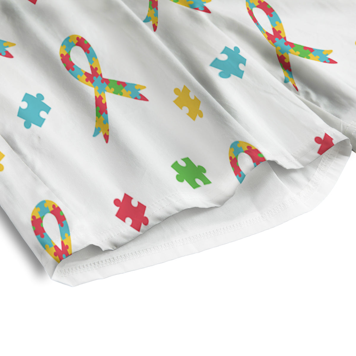 Ribbon Autism Awareness Print Pattern Men's Athletic Shorts