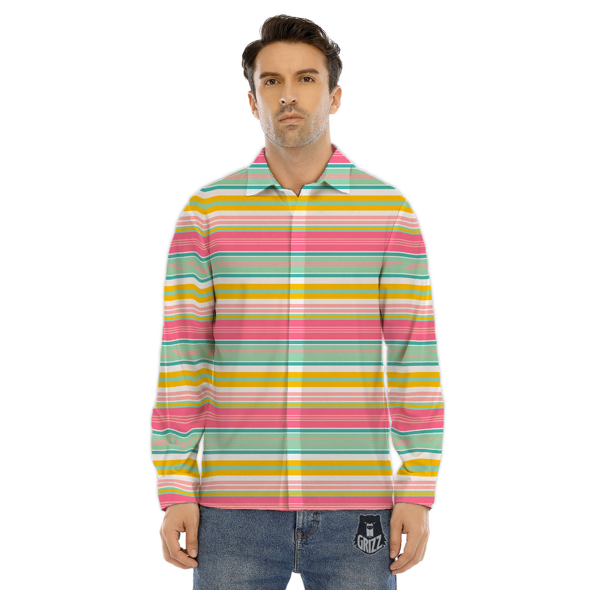 Ribbon Autism Awareness Print Pattern Men's Dress Shirts-grizzshop