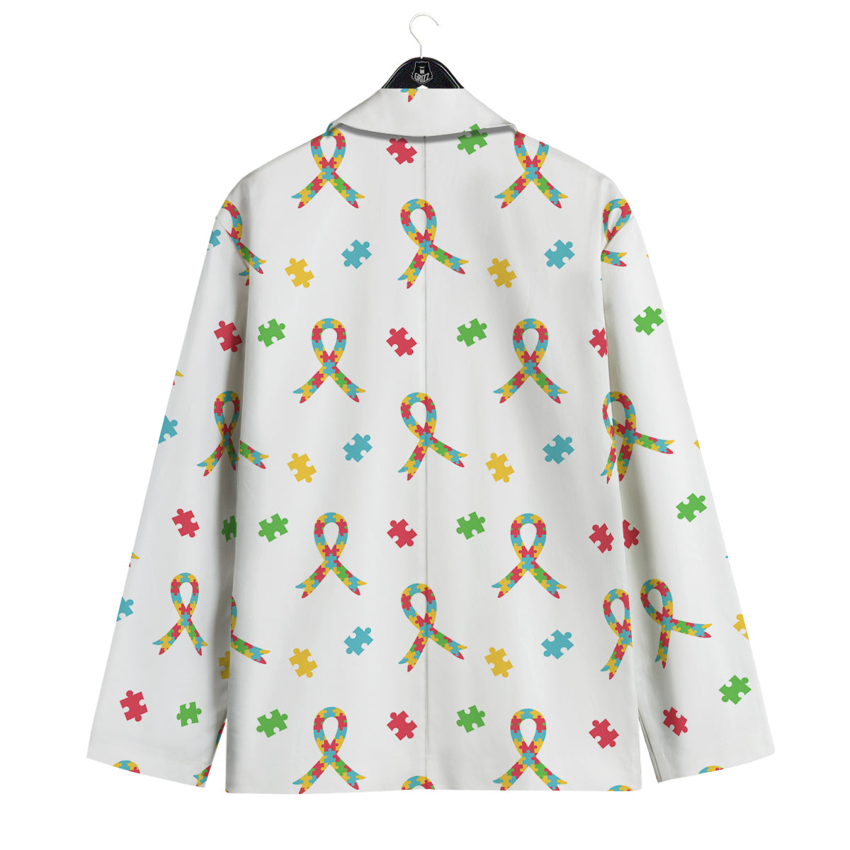 Ribbon Autism Awareness Print Pattern Men's Sport Coat-grizzshop