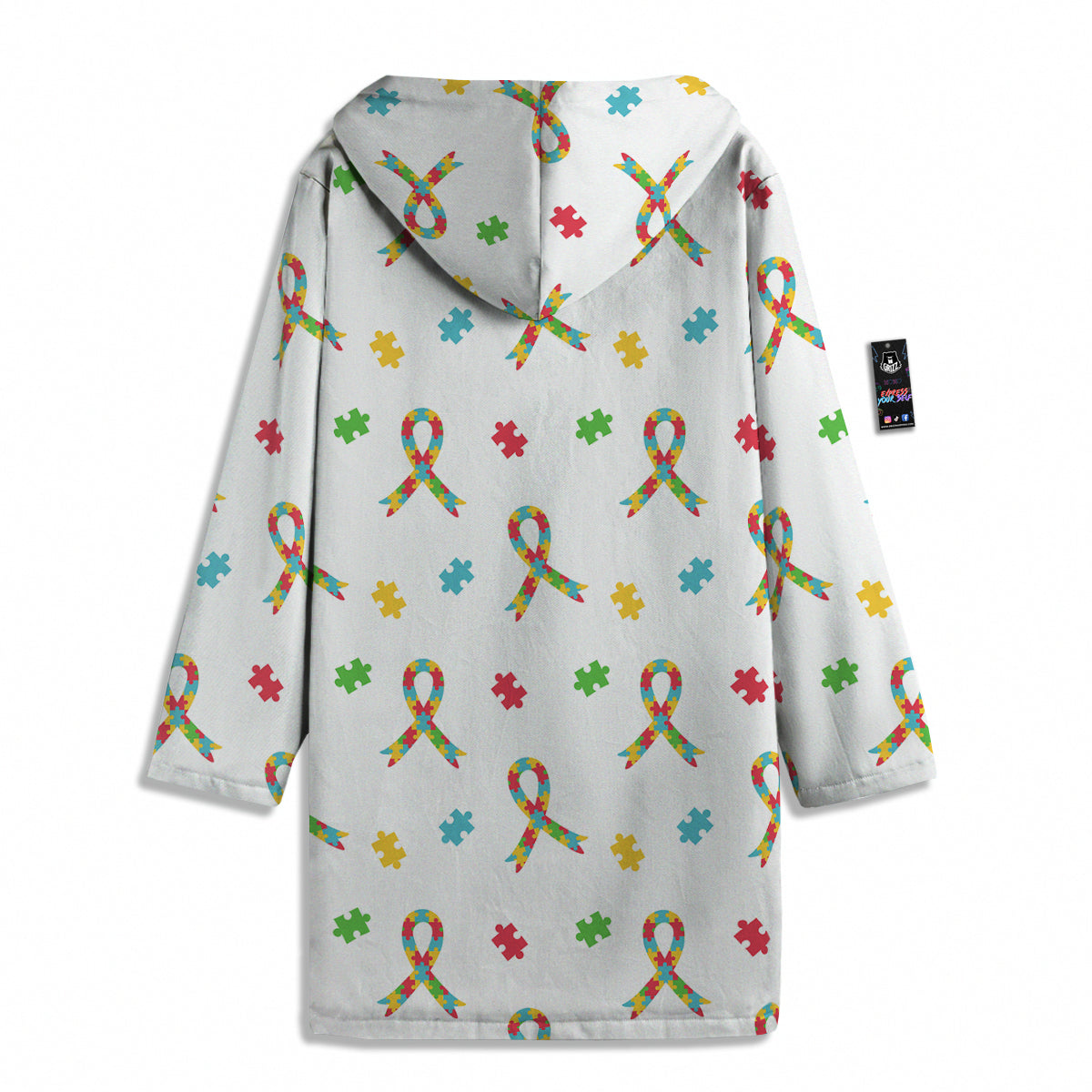 Ribbon Autism Awareness Print Pattern Men's Windbreaker Jacket-grizzshop