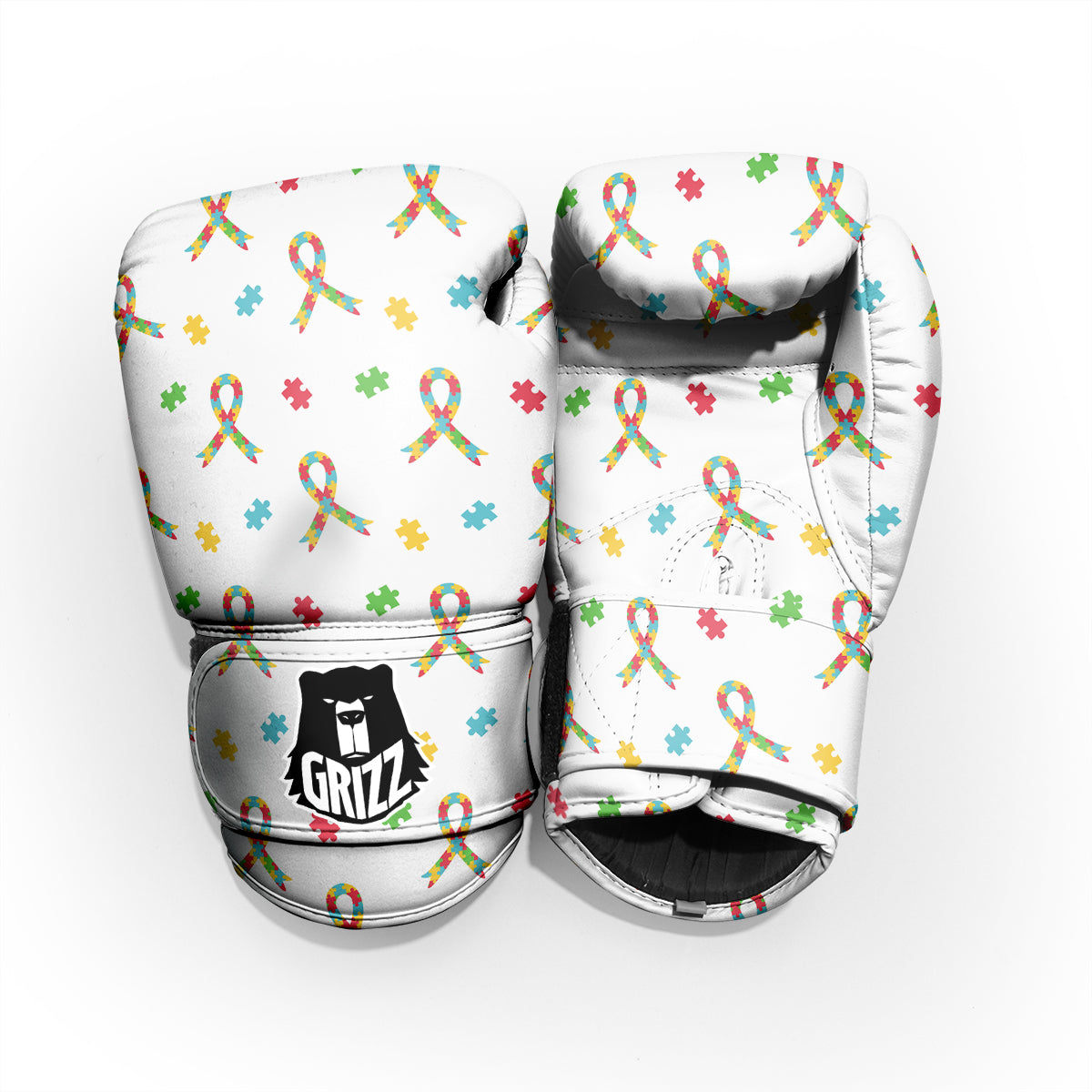Ribbon Autism Awareness Print Pattern Pro Boxing Glove