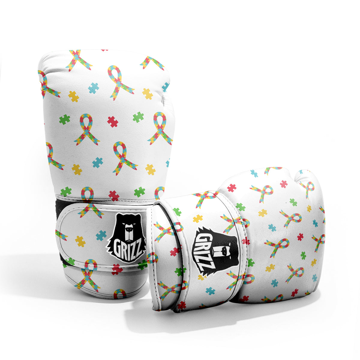 Ribbon Autism Awareness Print Pattern Pro Boxing Glove