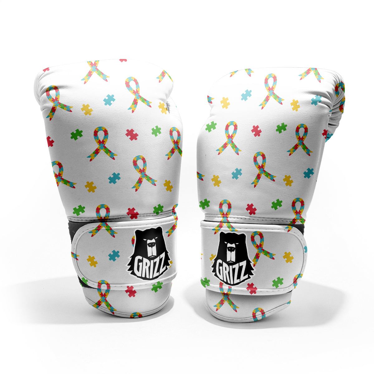 Ribbon Autism Awareness Print Pattern Pro Boxing Glove