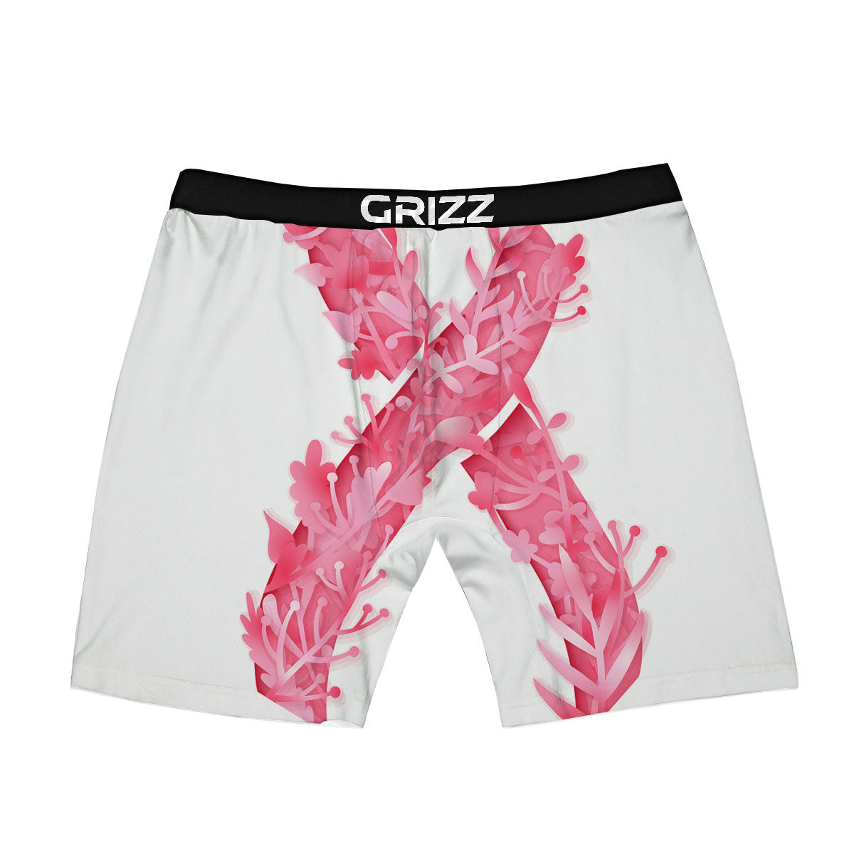 Ribbon Flower Pink Breast Cancer Print Boxer Briefs-grizzshop