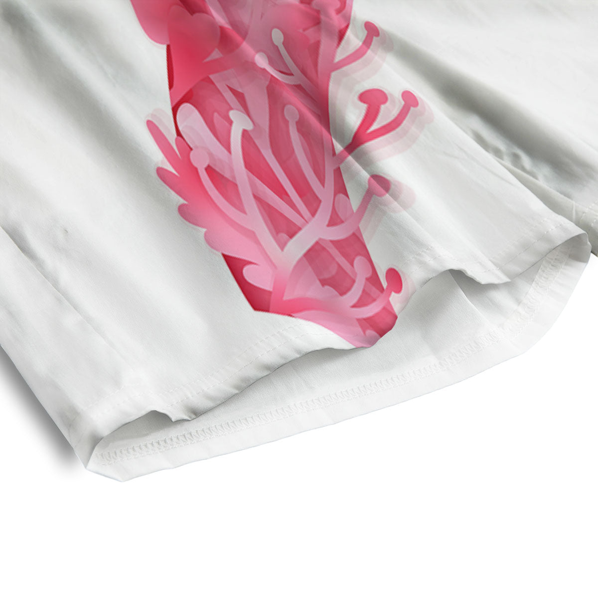 Ribbon Flower Pink Breast Cancer Print Men's Athletic Shorts