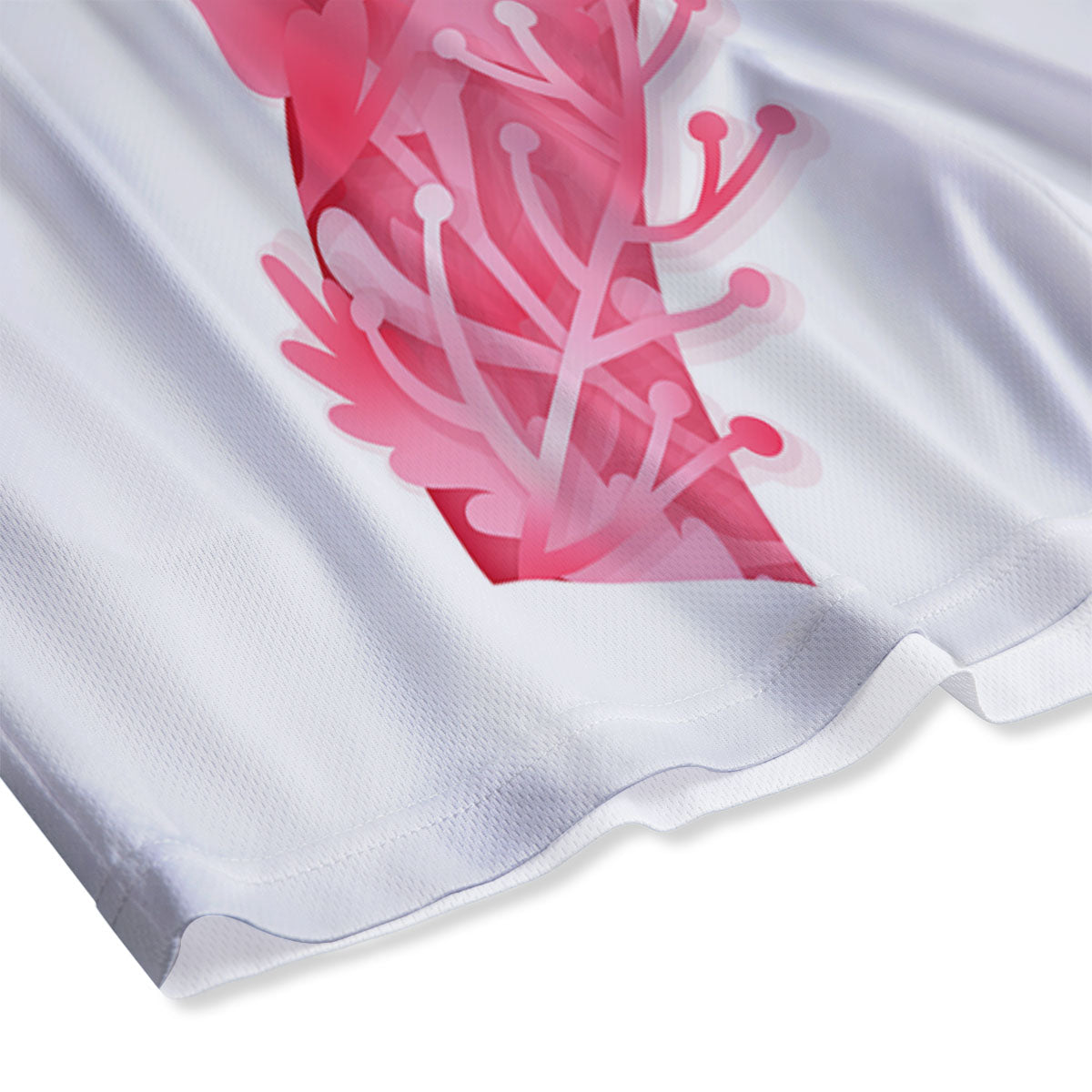 Ribbon Flower Pink Breast Cancer Print Mesh Shorts