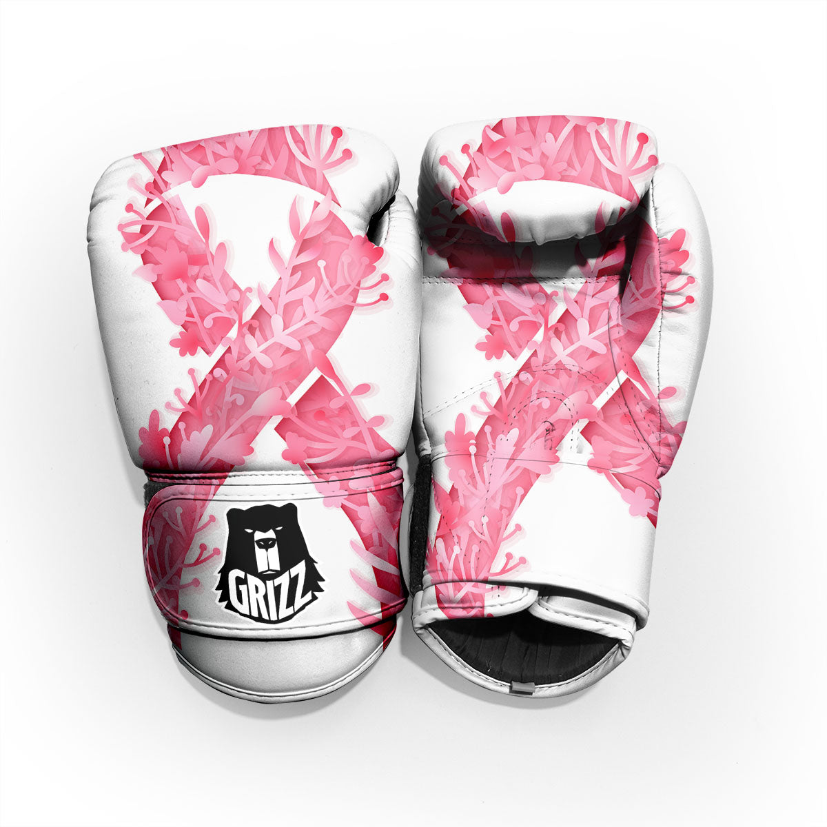 Ribbon Flower Pink Breast Cancer Print Sparring Gloves-grizzshop