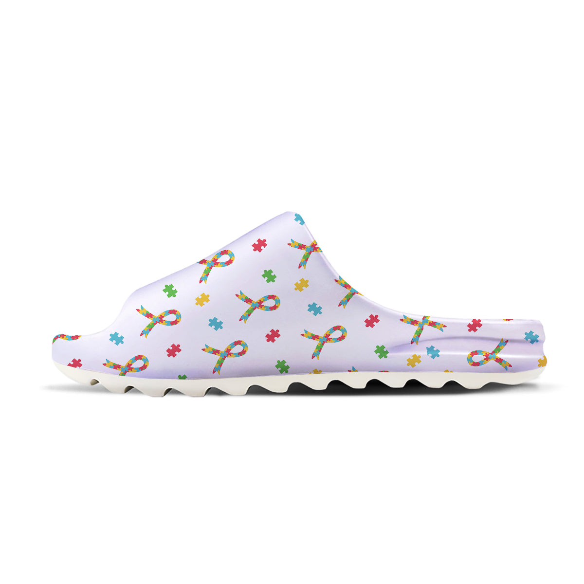 Ribbon Autism Awareness Print Pattern Sandals-grizzshop