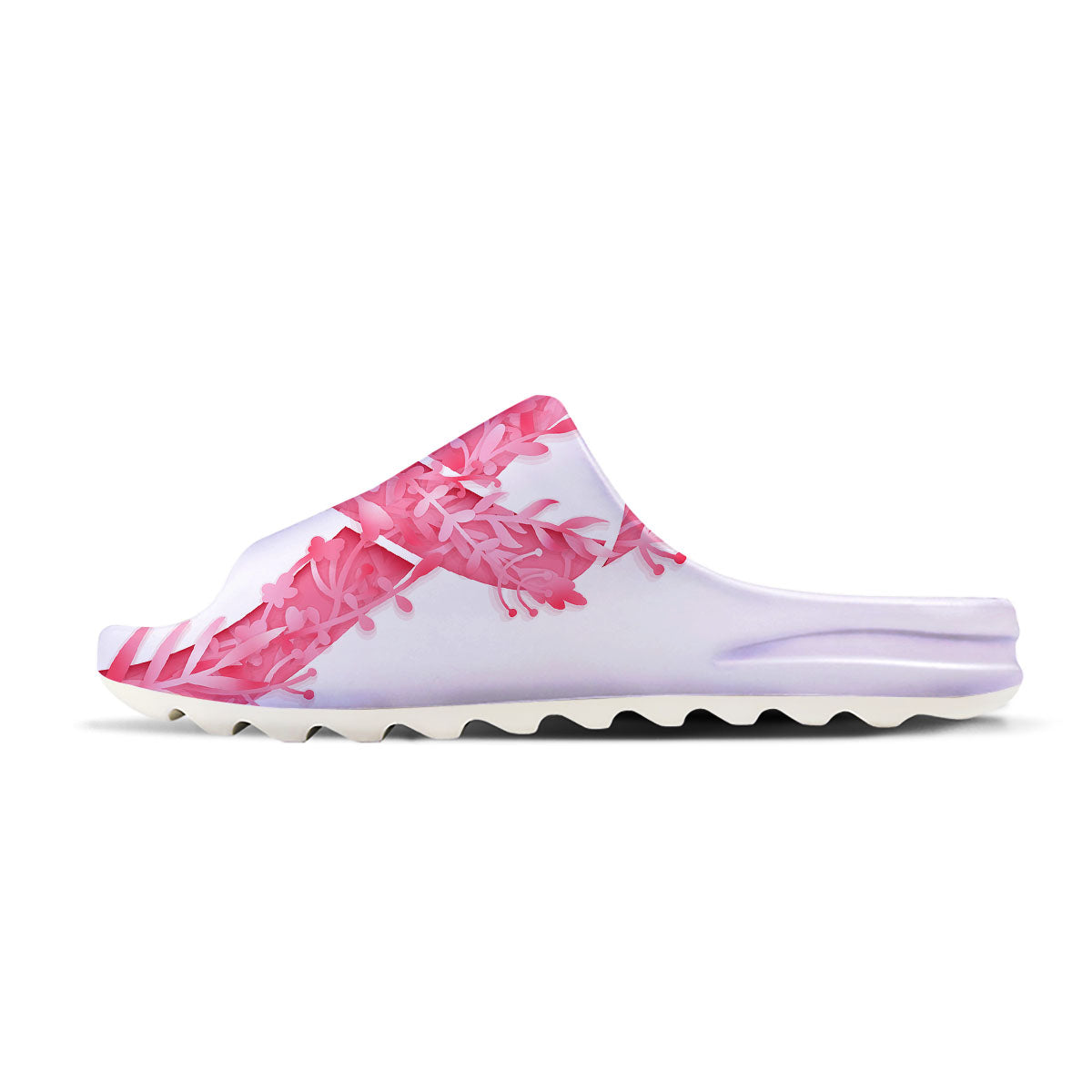 Ribbon Flower Pink Breast Cancer Print Sandals-grizzshop