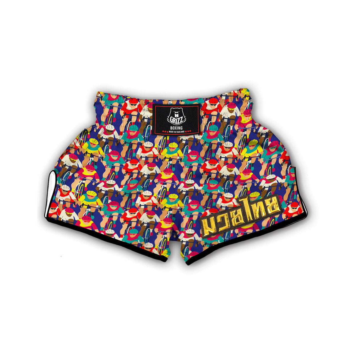 Ride Bicycle Pattern Print Muay Thai Boxing Shorts-grizzshop