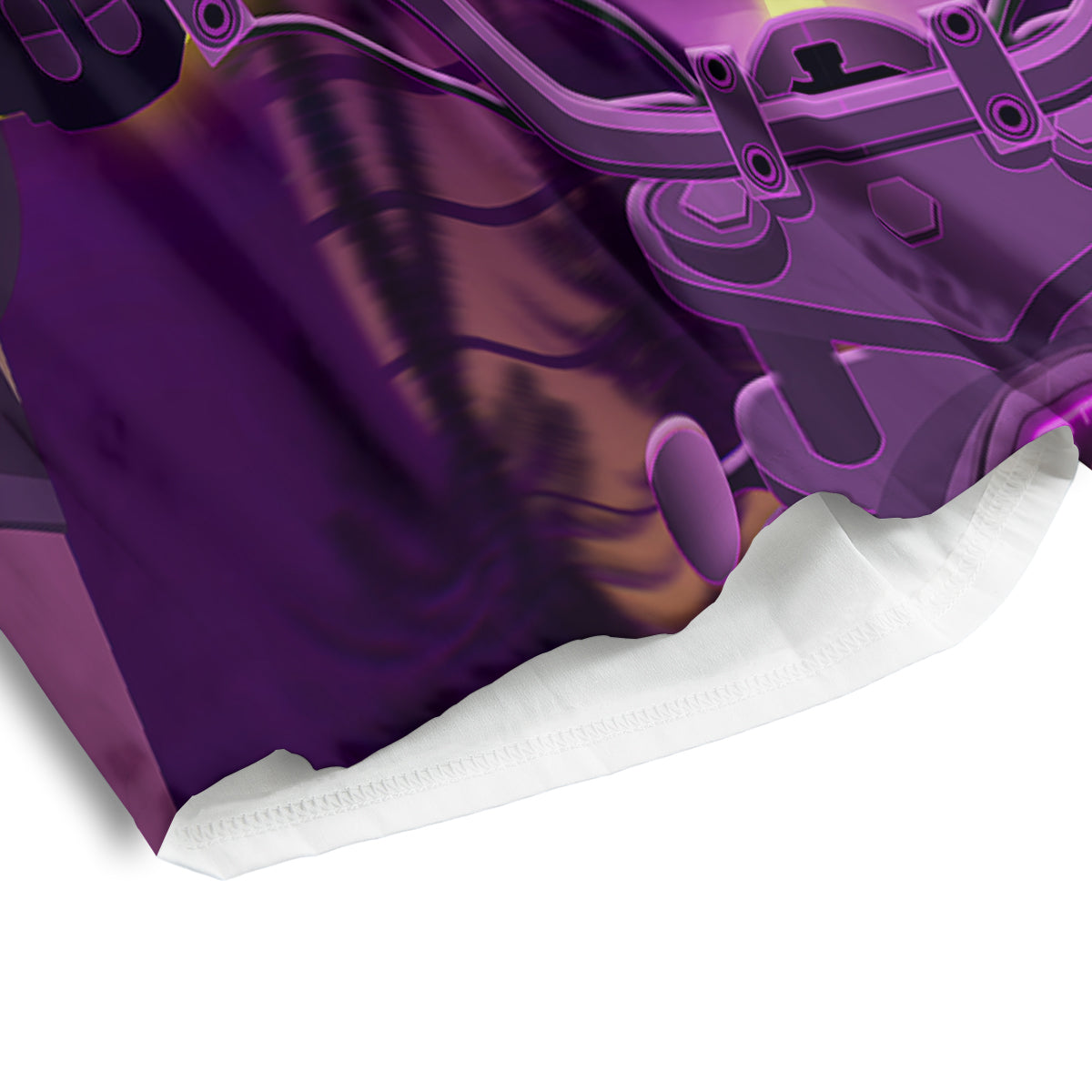 Riding Motorcycle Retro Purple Print Men's Athletic Shorts