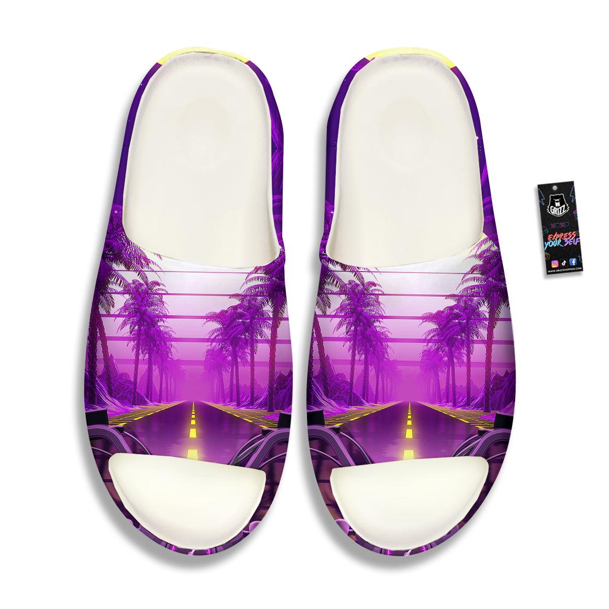 Riding Motorcycle Retro Purple Print Sandals-grizzshop