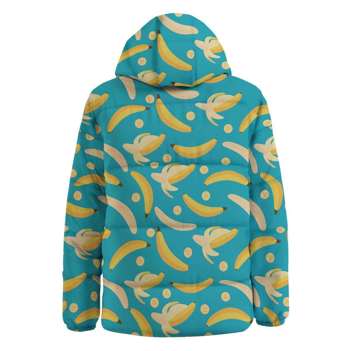 Ripe Banana Print Pattern Down Jacket-grizzshop