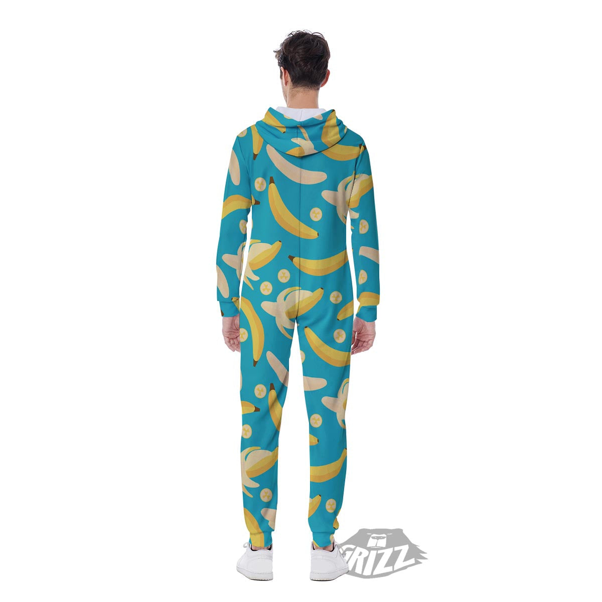 Ripe Banana Print Pattern Men's Jumpsuit-grizzshop