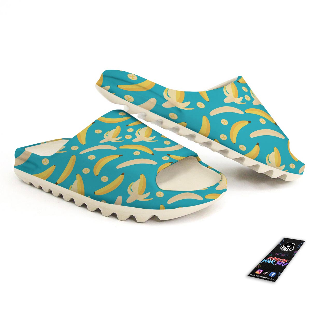 Ripe Banana Print Pattern Sandals-grizzshop