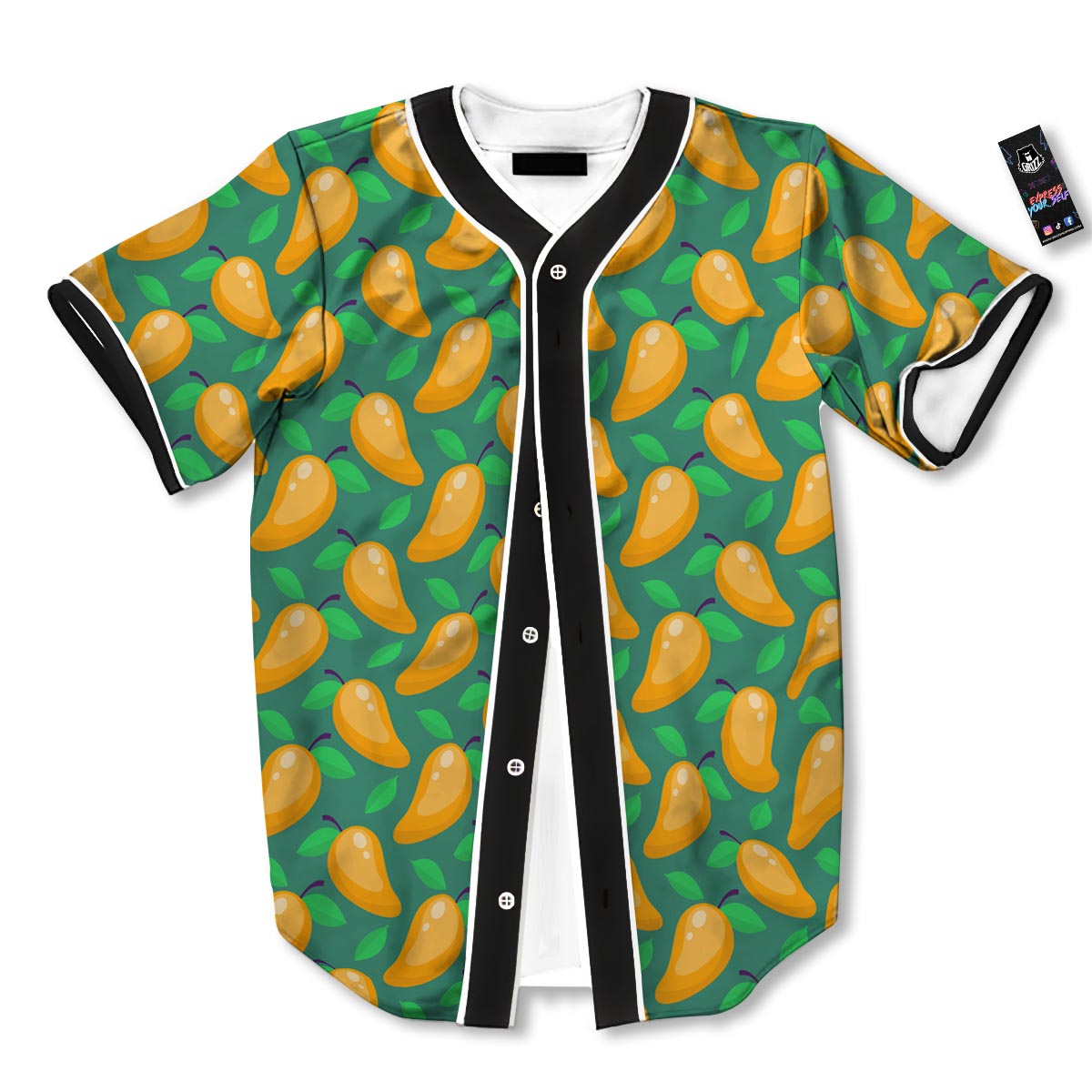 Ripe Mango Fruit Print Pattern Baseball Jersey-grizzshop