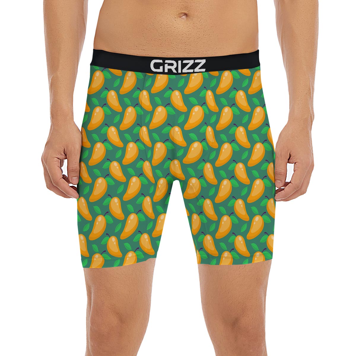 Ripe Mango Fruit Print Pattern Boxer Briefs-grizzshop