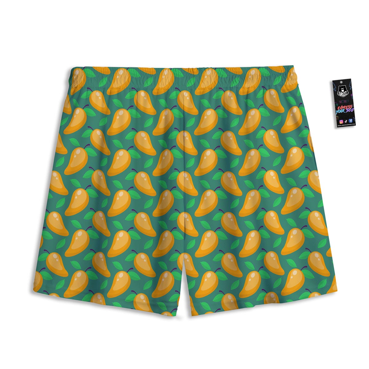 Ripe Mango Fruit Print Pattern Mesh Shorts-grizzshop