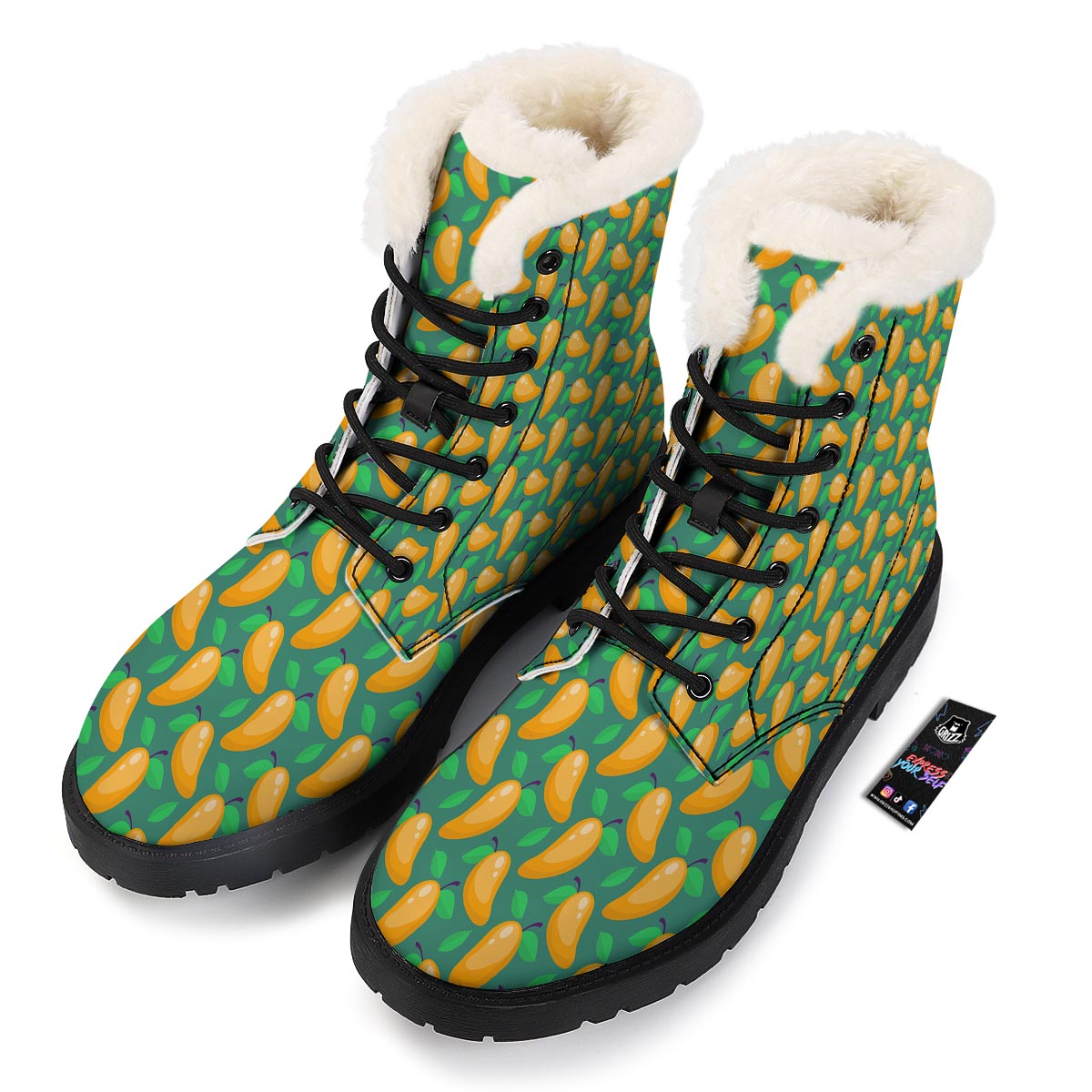 Ripe Mango Fruit Print Pattern Winter Boots-grizzshop