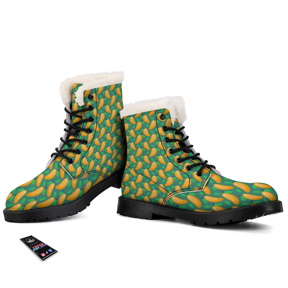 Ripe Mango Fruit Print Pattern Winter Boots-grizzshop