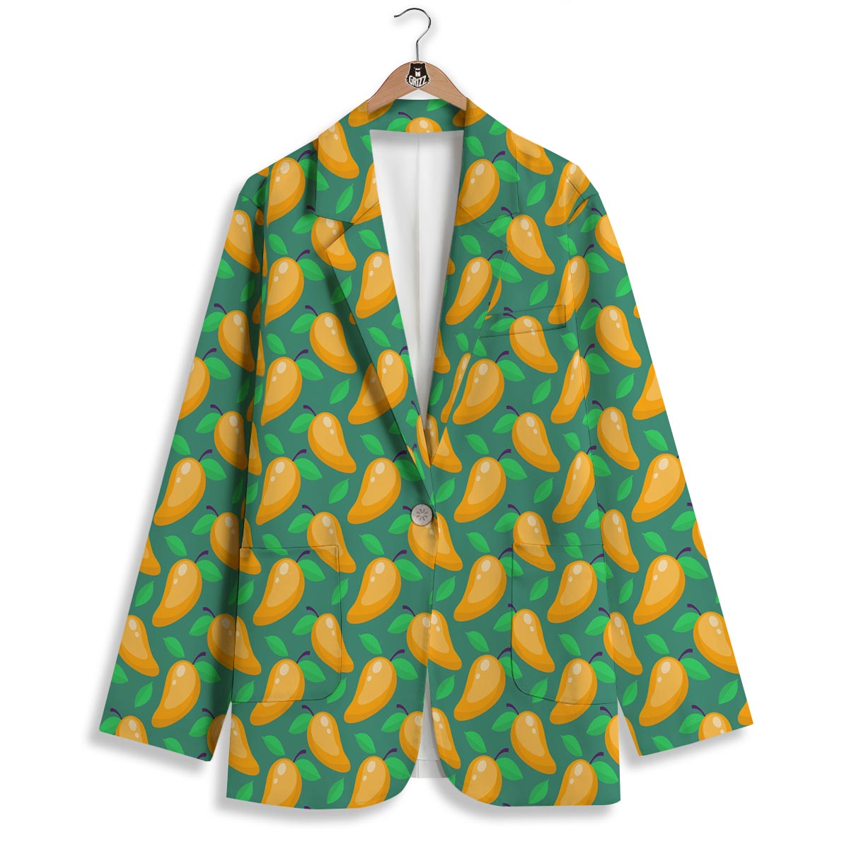 Ripe Mango Fruit Print Pattern Women's Blazer-grizzshop